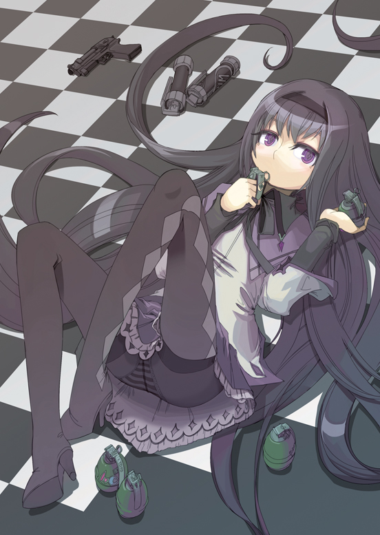 akemi homura (mahou shoujo madoka magica) drawn by riccae
