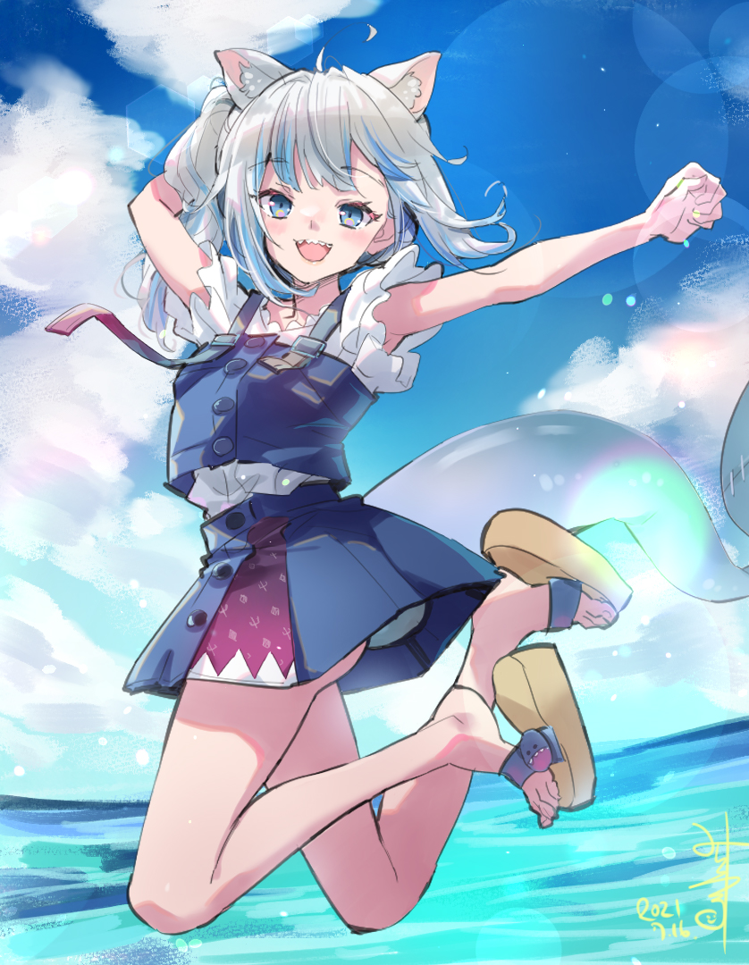 gawr gura (hololive and 1 more) drawn by minimaru