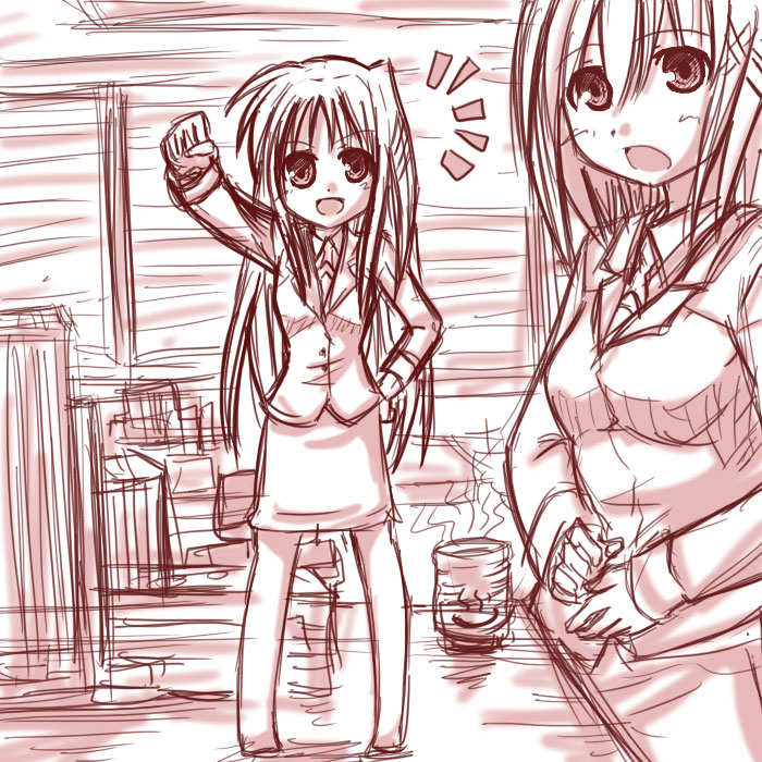 yagami hayate and reinforce zwei (lyrical nanoha and 1 more) drawn by mamoi