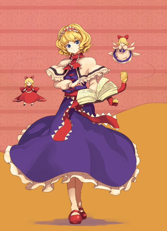 alice margatroid, shanghai doll, and hourai doll (touhou) drawn by shibasaki_shouji