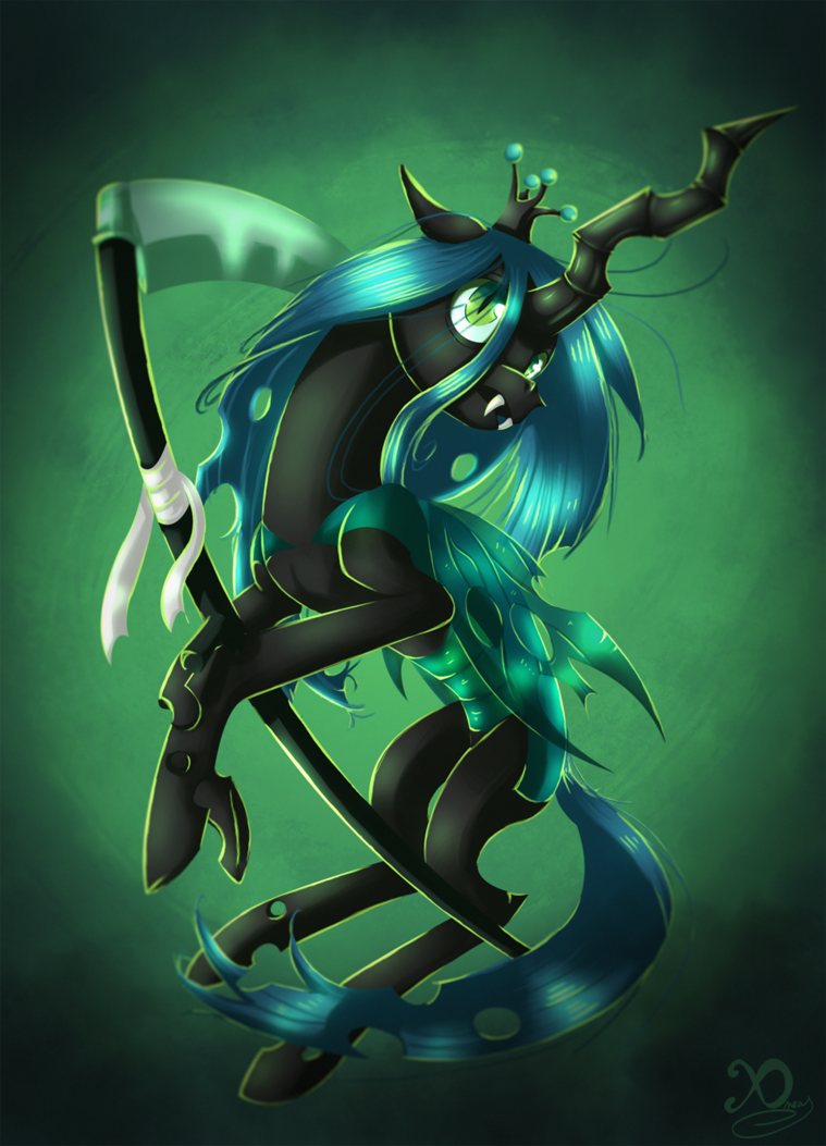 queen chrysalis (my little pony and 1 more) drawn by xaneas