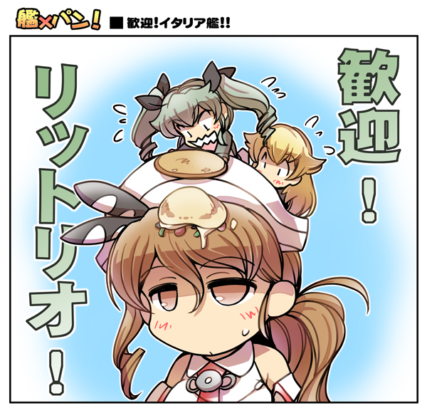 anchovy, carpaccio, and littorio (kantai collection and 1 more) drawn by hisahiko
