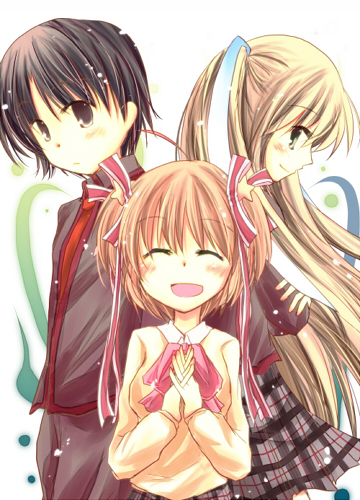 kamikita komari, naoe riki, and tokido saya (little busters!) drawn by yuzuki_(rurirara)