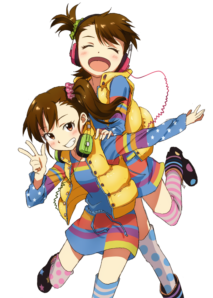 futami mami and futami ami (idolmaster) drawn by mohya