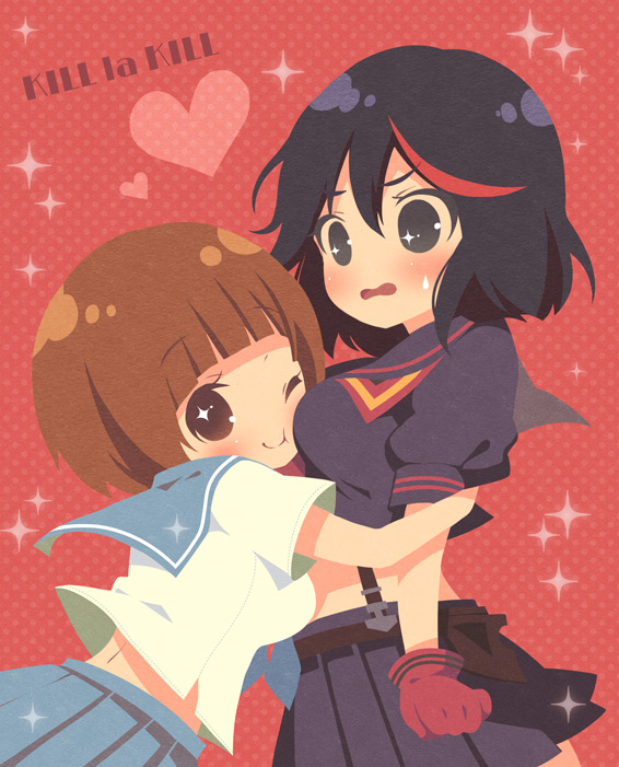 matoi ryuuko, senketsu, and mankanshoku mako (kill la kill) drawn by march-bunny