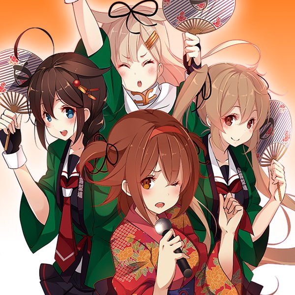 shigure, yuudachi, shigure kai ni, yuudachi kai ni, murasame, and 1 more (kantai collection) drawn by kujou_ichiso