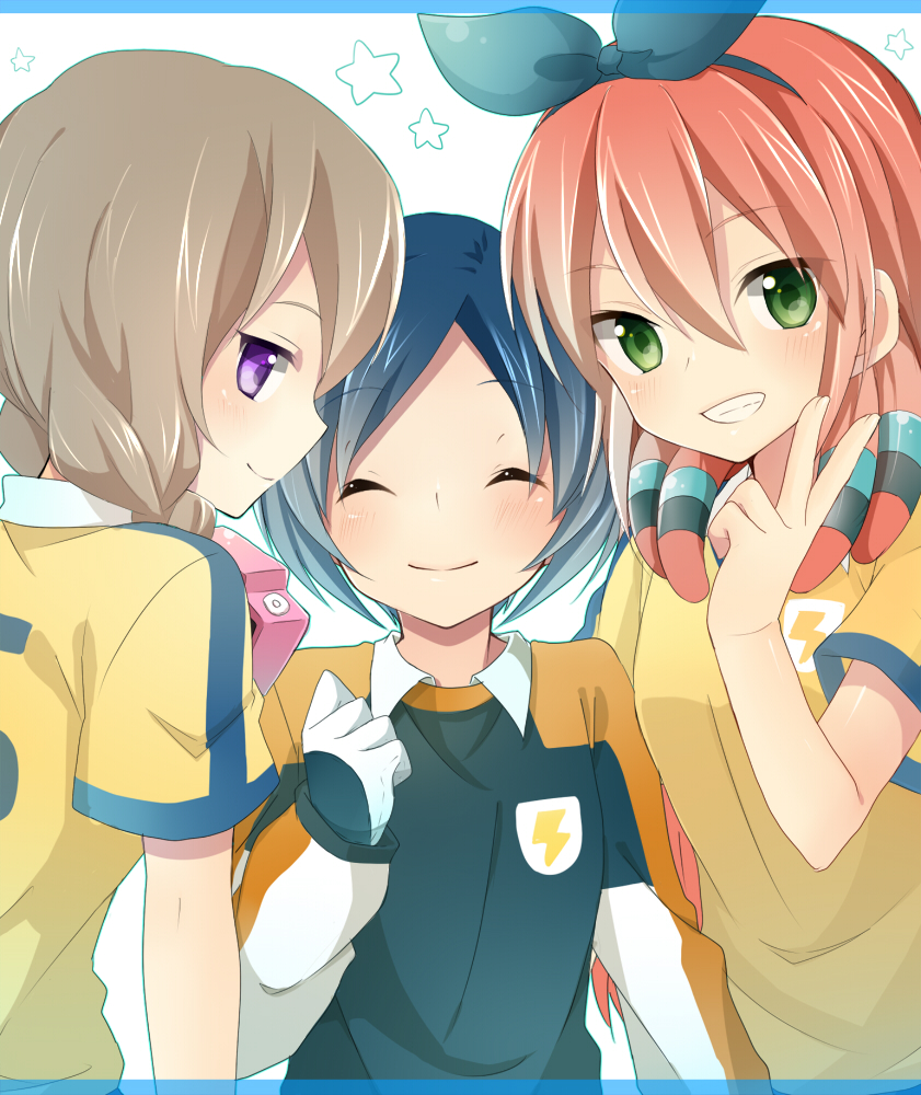 sorano aoi, yamana akane, and seto midori (inazuma eleven and 1 more) drawn by izumi39