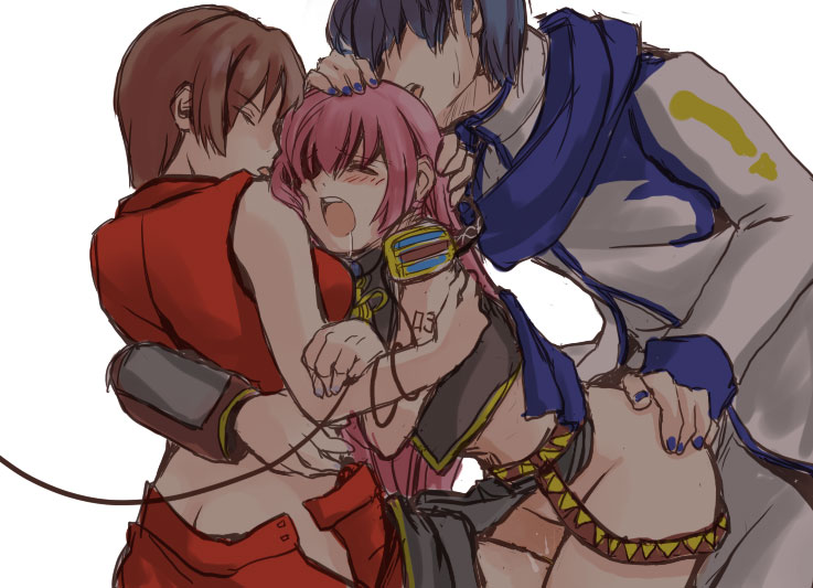 megurine luka, kaito, and meiko (vocaloid) drawn by mizunoto+