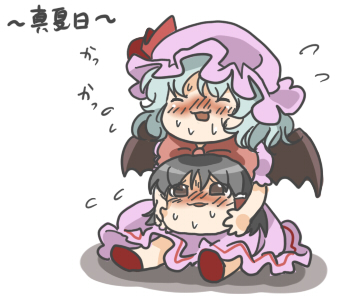 hakurei reimu and remilia scarlet (touhou) drawn by makako_(yume_bouei_shoujo_tai)