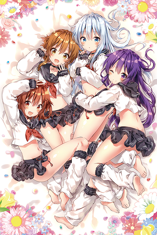 hibiki, inazuma, ikazuchi, and akatsuki (kantai collection) drawn by riichu