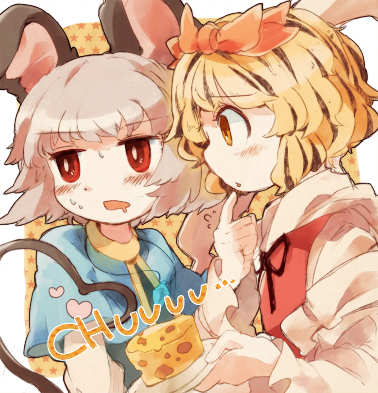 nazrin and toramaru shou (touhou) drawn by chachi_(azuzu)