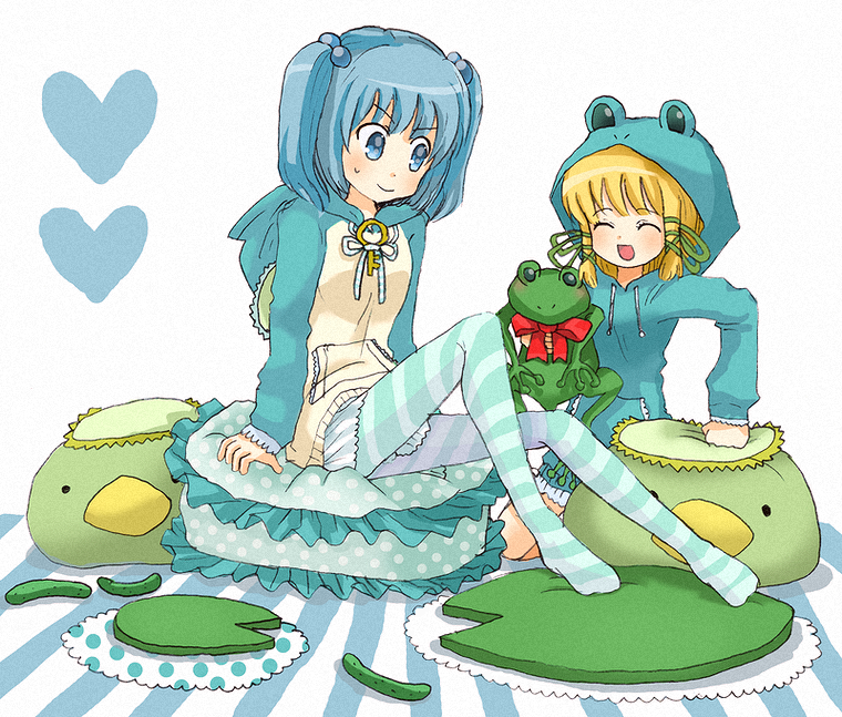 moriya suwako and kawashiro nitori (touhou) drawn by ameno_(a_meno0)