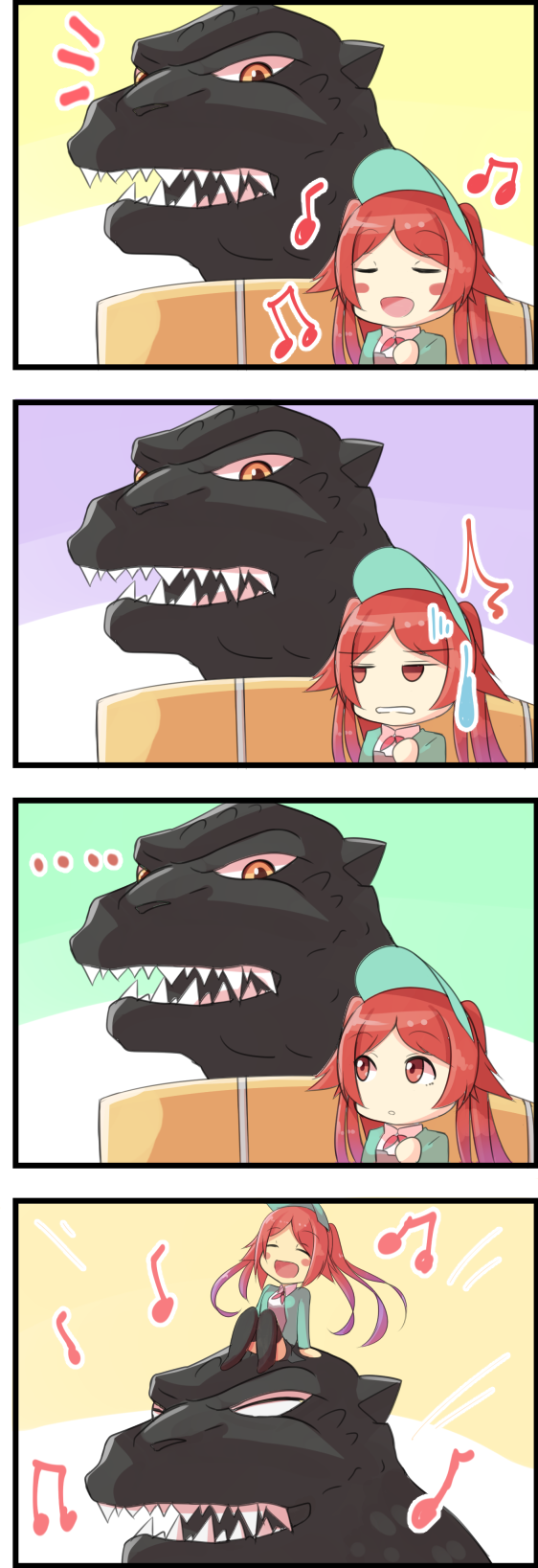godzilla and quna (phantasy star and 2 more) drawn by racket_ti1