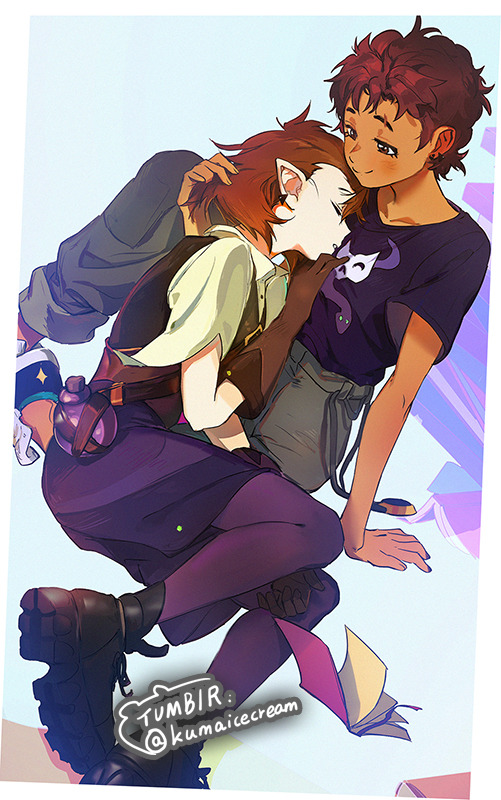 luz noceda and amity blight (the owl house) drawn by kuma20151225