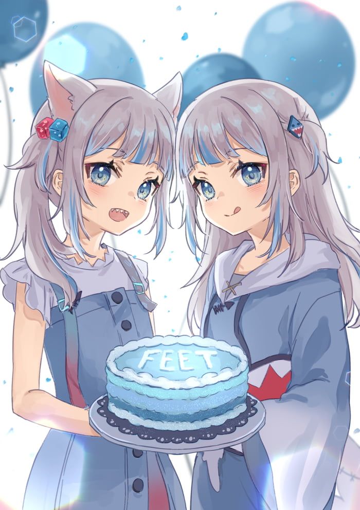 gawr gura (hololive and 1 more) drawn by ten-chan_(eternal_s)