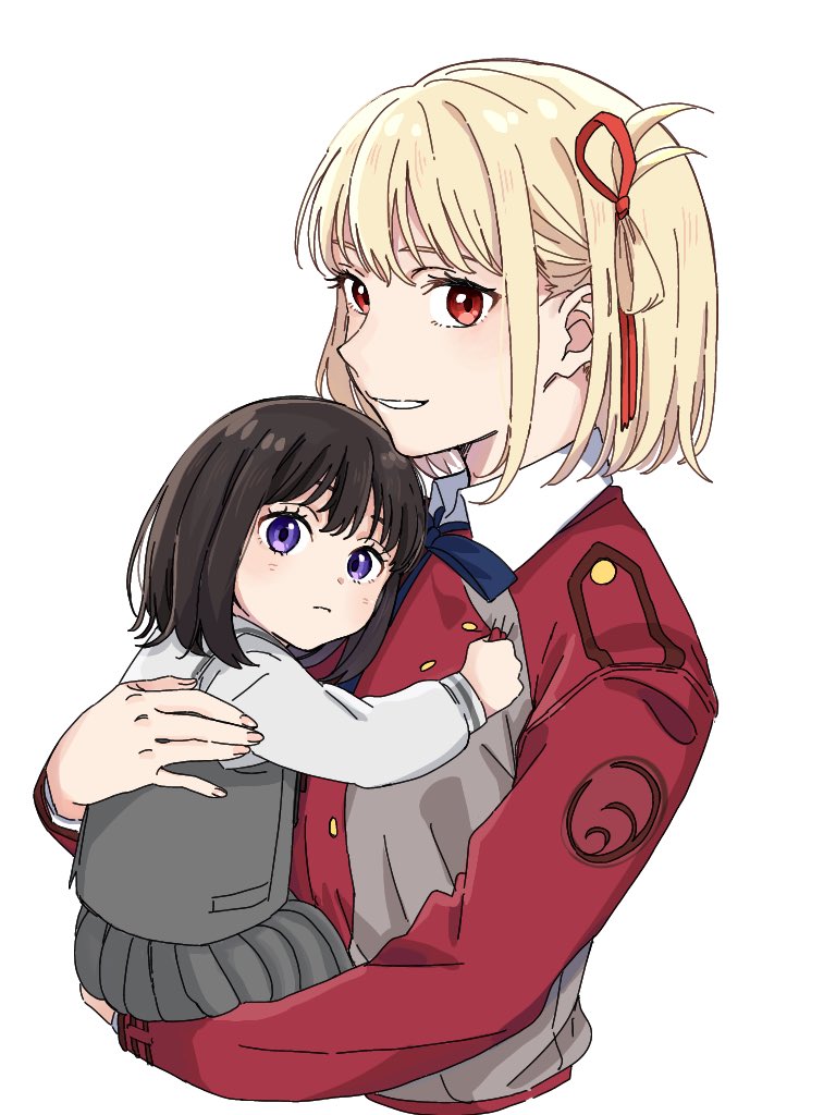 nishikigi chisato and inoue takina (lycoris recoil) drawn by yomo_(moo_777_moo)