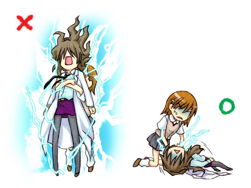 misaka mikoto and kiyama harumi (toaru majutsu no index and 1 more) drawn by piku