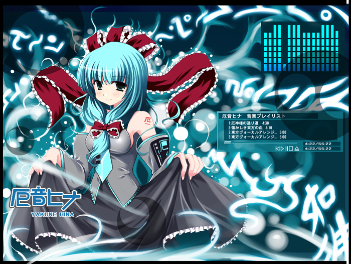 hatsune miku and kagiyama hina (touhou and 1 more) drawn by kurume_shou