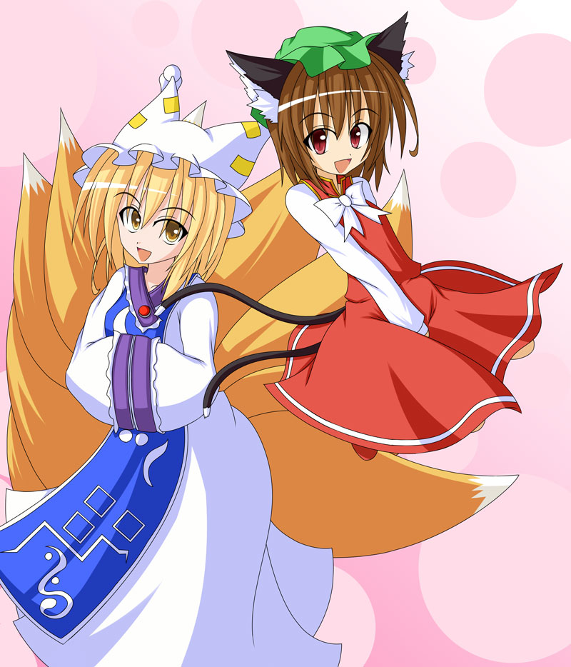 yakumo ran and chen (touhou) drawn by hijiri_sora_(seidenki)