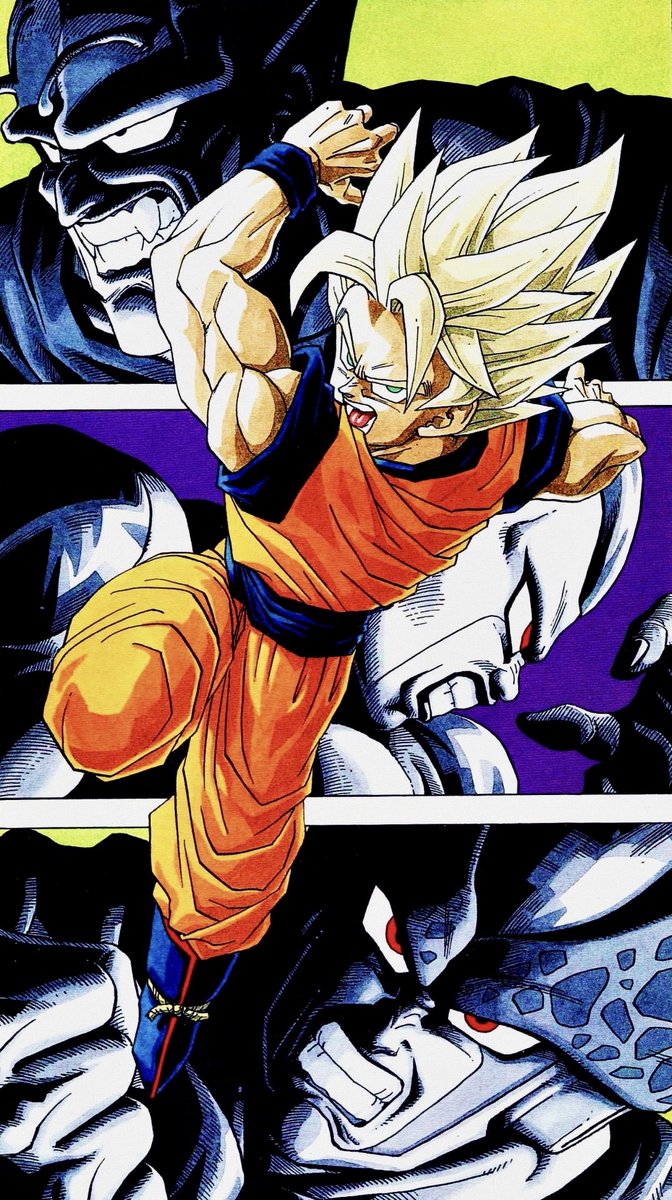 son goku, frieza, cell, final form frieza, perfect cell, and 1 more (dragon ball and 1 more) drawn by toriyama_akira