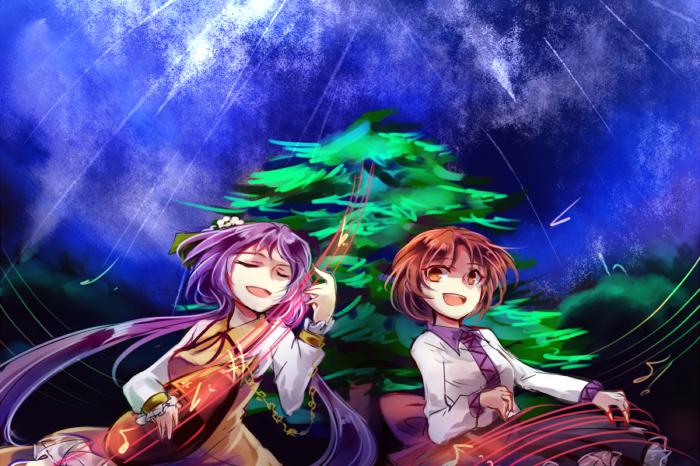 tsukumo benben and tsukumo yatsuhashi (touhou) drawn by kutsuki_kai