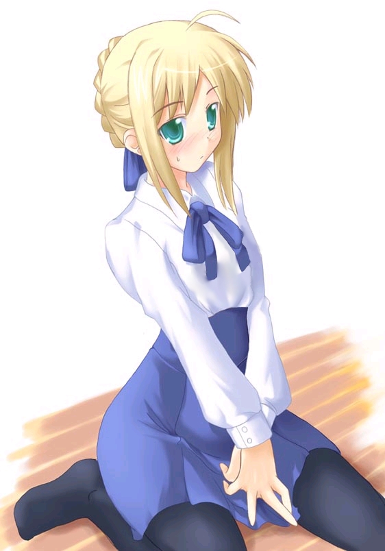 artoria pendragon and saber (fate and 1 more) drawn by soba_(saz)