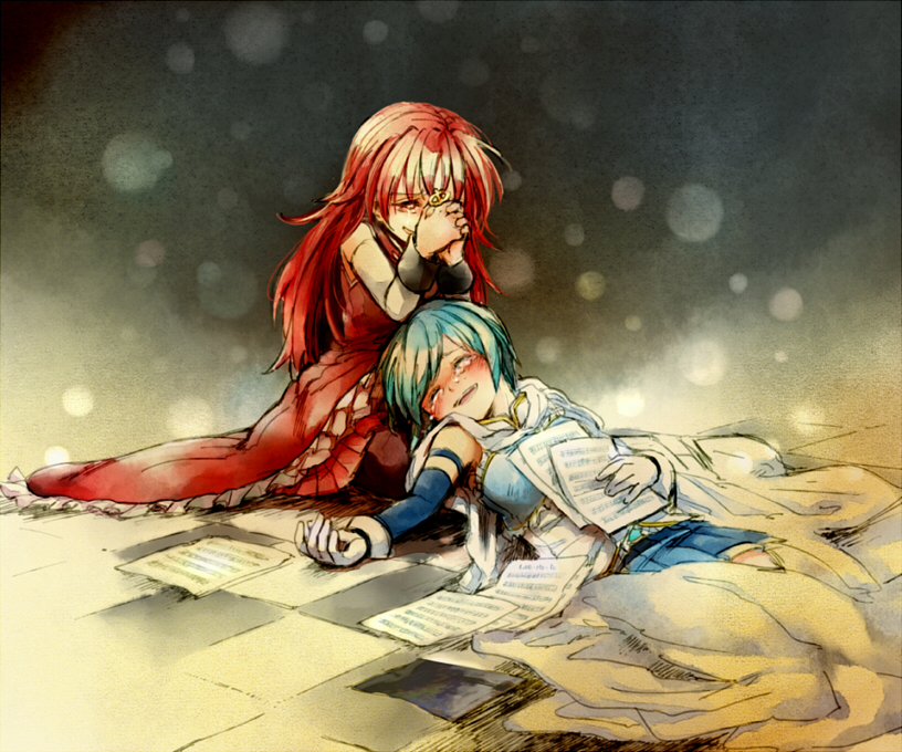 miki sayaka and sakura kyoko (mahou shoujo madoka magica) drawn by kono_sanorou