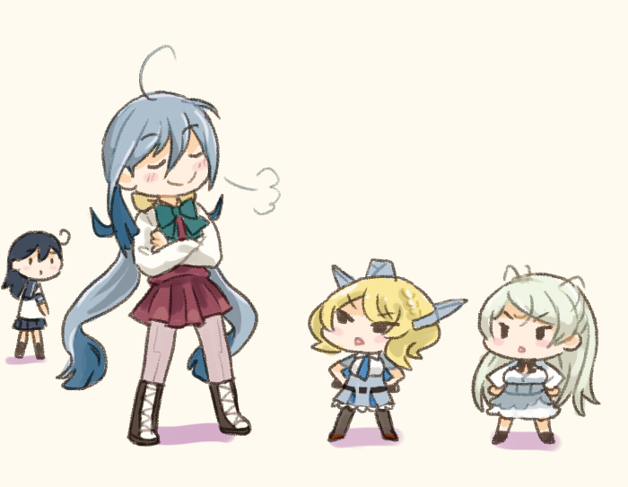 ushio, kiyoshimo, colorado, and conte di cavour (kantai collection) drawn by saiguchi_otoufu