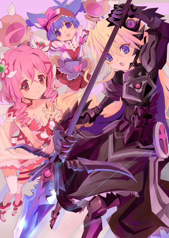 kusanagi yuma, sumeragi matoi, and clarus tonitrus (soushin shoujo matoi) drawn by rudorufu