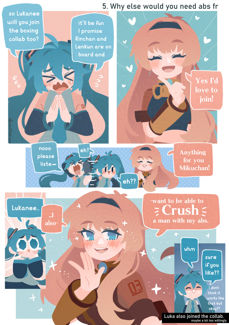 hatsune miku and megurine luka (vocaloid and 1 more) drawn by projecttiger