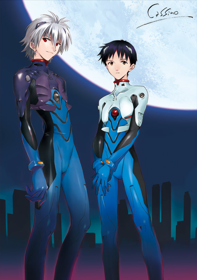 ikari shinji and nagisa kaworu (neon genesis evangelion) drawn by magari_kouji