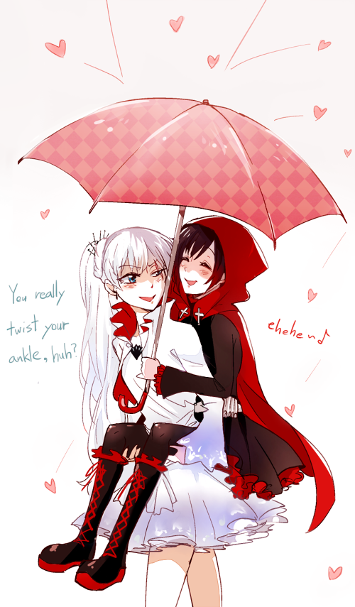 ruby rose and weiss schnee (rwby) drawn by kuma_(bloodycolor)