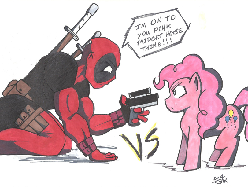 deadpool and pinkie pie (marvel and 3 more) drawn by jax-81