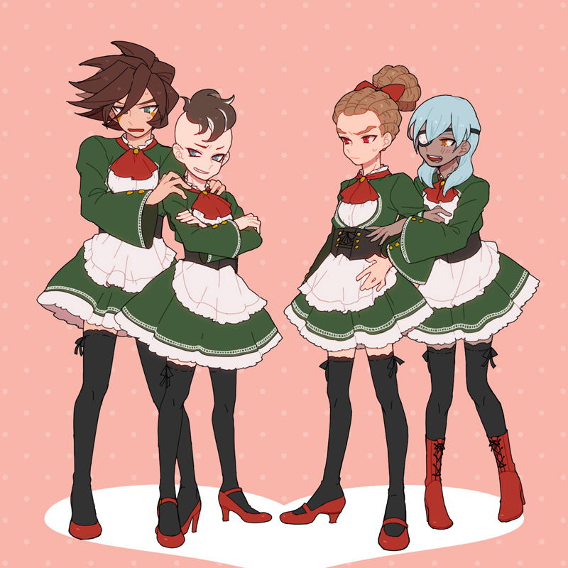 kidou yuuto, fudou akio, sakuma jirou, and genda koujirou (inazuma eleven) drawn by ebi_itou