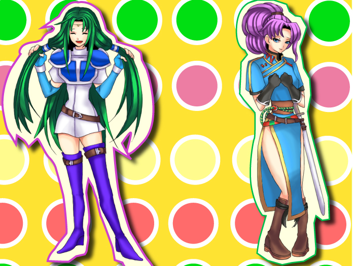 lyn and florina (fire emblem and 1 more) drawn by zutsuki_(a1a)