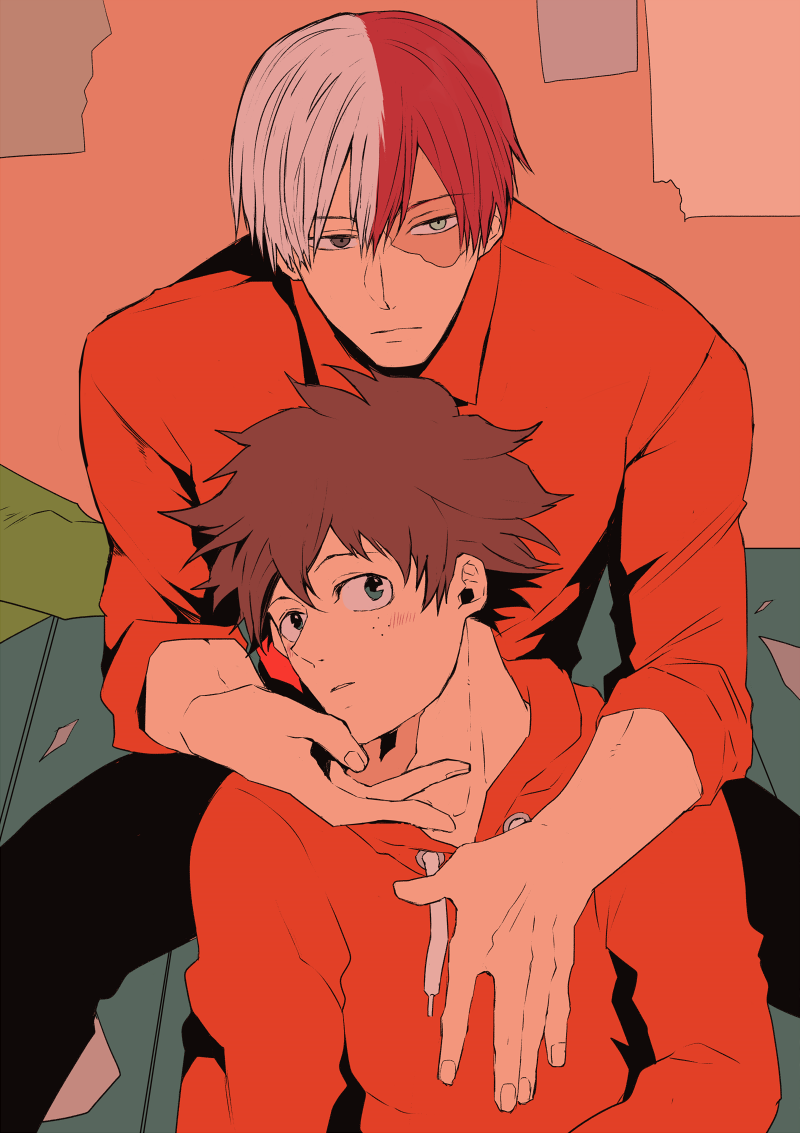 midoriya izuku and todoroki shoto (boku no hero academia) drawn by agehrak