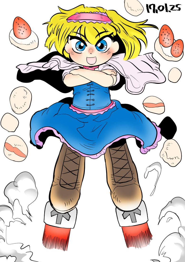alice margatroid and ichigo (touhou and 2 more) drawn by tetugakuzonbi