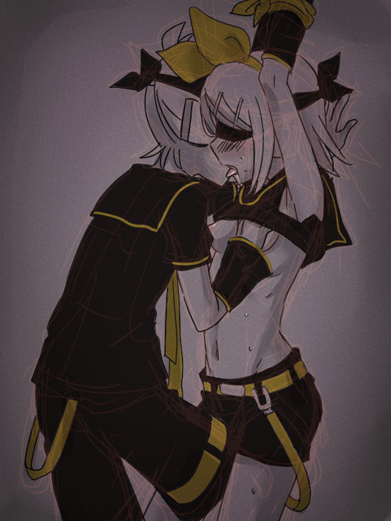 kagamine rin and kagamine len (vocaloid) drawn by arihara_ema