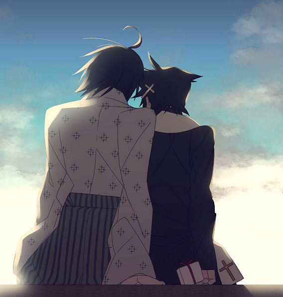 itoshiki nozomu and kudou jun (sayonara zetsubou sensei) drawn by furu_(retr0e)