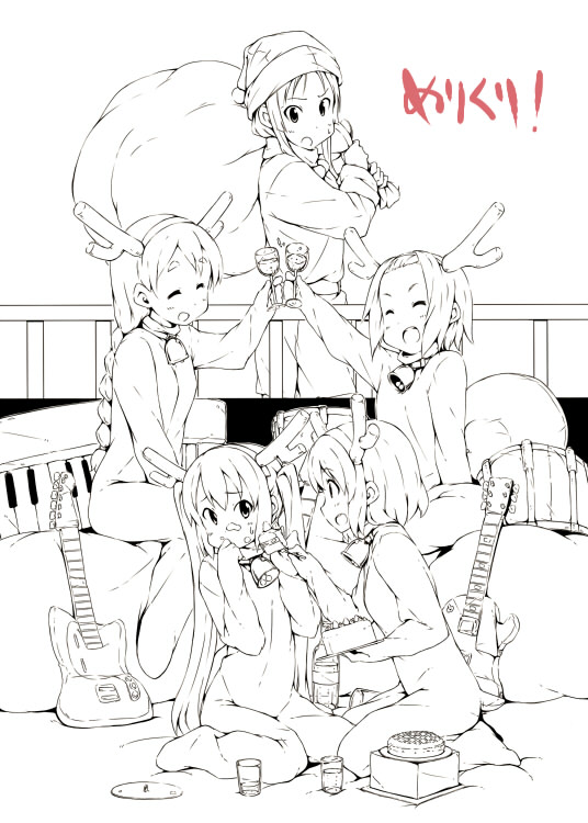 akiyama mio, nakano azusa, hirasawa yui, tainaka ritsu, and kotobuki tsumugi (k-on!) drawn by hamao
