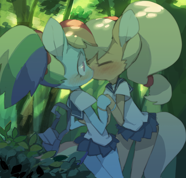 rainbow dash and applejack (my little pony and 1 more) drawn by rikose