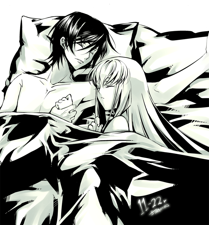 c.c. and lelouch vi britannia (code geass) drawn by creayus