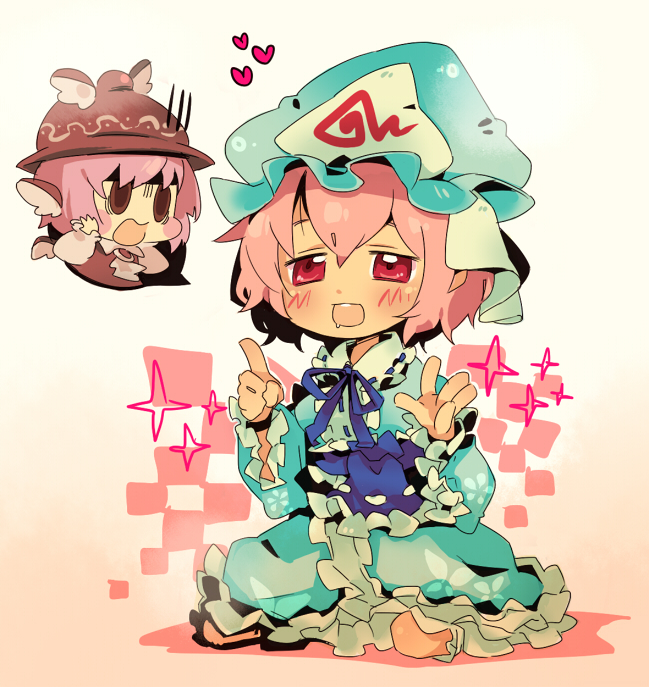 saigyouji yuyuko and mystia lorelei (touhou) drawn by methyl_key