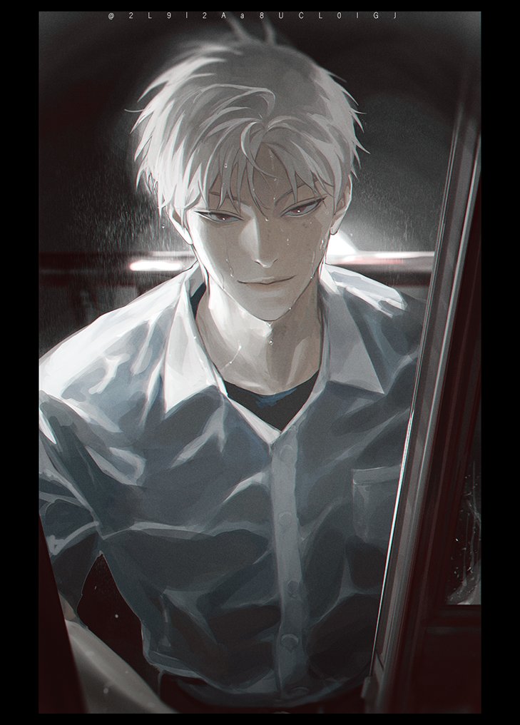 akagi shigeru (fukumoto mahjong and 1 more) drawn by blackbox_(blackbox9158)