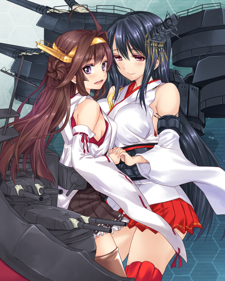kongou and fusou (kantai collection) drawn by sumeragi_hamao