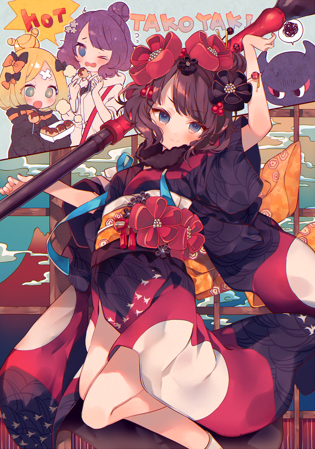 abigail williams, katsushika hokusai, and tokitarou (fate and 1 more) drawn by ana_(rznuscrf)