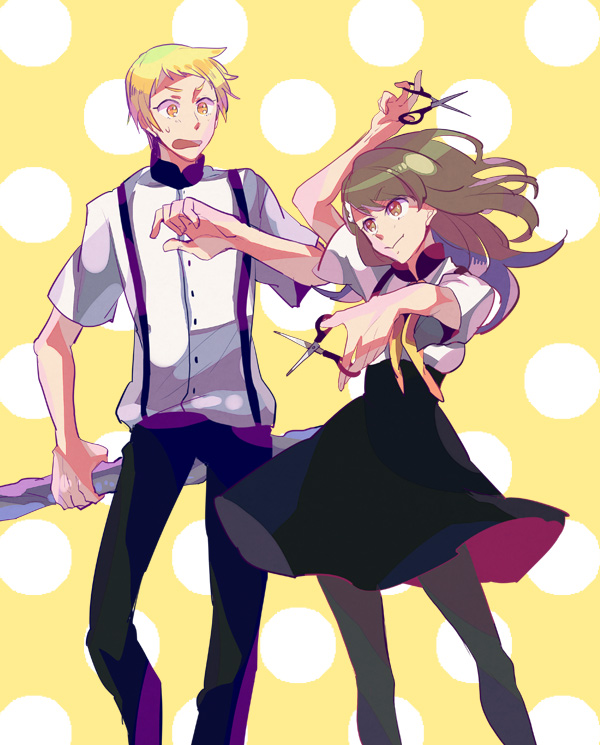 ichinose hajime and tachibana sugane (gatchaman crowds) drawn by ishiwari
