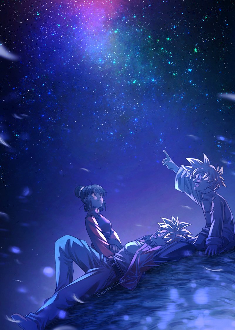 son goku, son gohan, and chi-chi (dragon ball and 1 more) drawn by mattari_illust