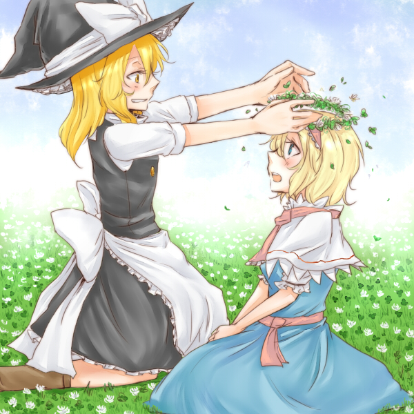 kirisame marisa and alice margatroid (touhou) drawn by fuji_tsugu