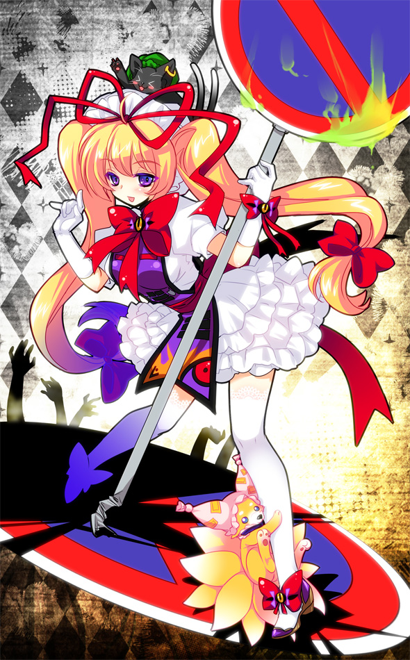 yakumo yukari, yakumo ran, and chen (touhou) drawn by shima_chiyo
